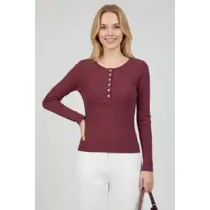 Çıtçıt Detaylı Bluz Mürdüm T4343