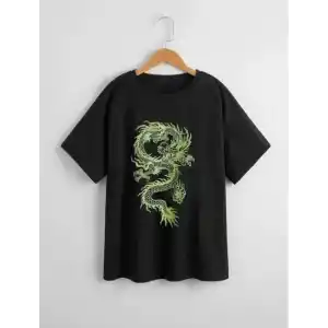 Çocuk Unisex Baskılı T-Shirt - Siyah