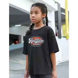 Çocuk Unisex Baskılı T-Shirt-Siyah