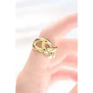 Düğüm Model Gold Renk Ayarlanabilir Yüzük