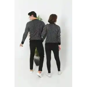 Erkek Bisiklet Yaka Yün Örmeli Triko Kazak - Siyah