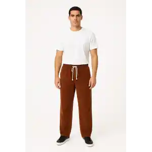 Erkek Fitilli Kadife Cepli Buggy Pantolon Oversize Rahat Kalıp - Kahverengi