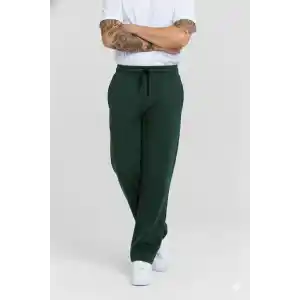 Erkek Üç iplik Kışlık Pamuklu Ovarsize Bağcıklı Düz Paça Cepli Eşofman Altı Spor Rahat Model - Haki