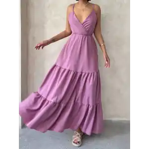 Fırfırlı katlı elbise s255049