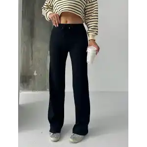 Fit comfort siyah salaş pantolon A6011