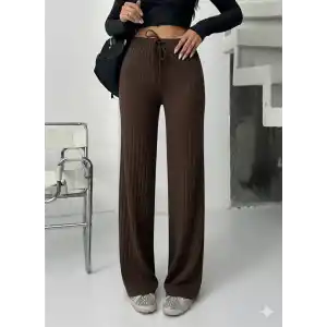 Fitilli şardonlu pantolon kahve a4058