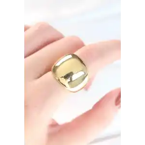 Gold Renk Ayarlanabilir Bombeli Ayna Yüzük