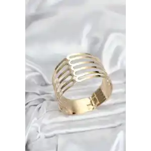 Gold Renk Pirinç Kaburga Model Kadın Bileklik