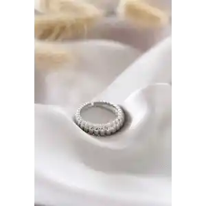 Gümüş Renk Ayarlamalı Burgu Kadın Yüzük