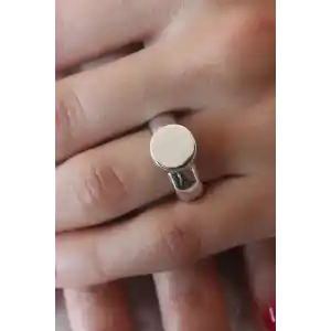 Gümüş Renk Daire Model Kadın Yüzük