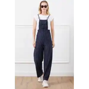 İp askılı beli lastikli tulum