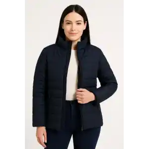 Kadın Bomber Mont Ceket – Su İtici Kumaş, Kapitone Astarlı, Fermuarlı, Kışlık - Lacivert