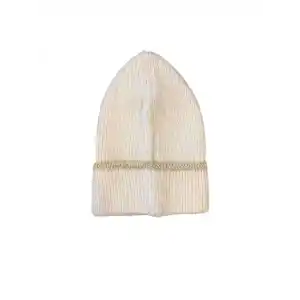 Kadın Dokuma Simli Triko Bere - Beyaz