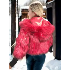 Kadın Uzun Kollu Kürk - Bordo