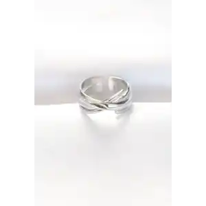 Kalın Silver Renk Ayarlanabilir Yüzük