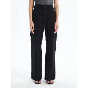 Kargo cep jeans pantolon siyah