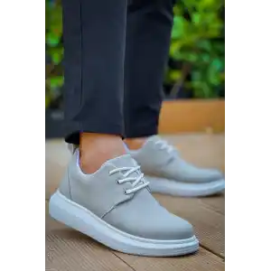 KB-003 Kuback Gri Süet Bağcıklı  Günlük Erkek Ayakkabı