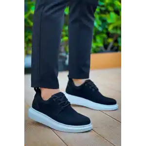 KB-003 Kuback Siyah Süet Bağcıklı  Günlük Erkek  Ayakkabı