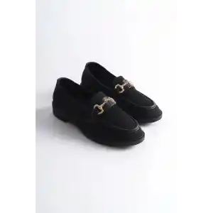 KB-021 Kuback Siyah Triko Siyah Taban G Toka  Günlük Kadın Ayakkabı