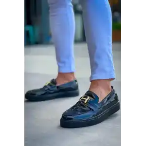 KB-027  Kuback  Bağcıksız Kömür Rugan H Günlük Erkek Ayakkabı