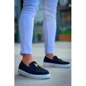 KB-027  Kuback  Bağcıksız Siyah Süet H Günlük Erkek Ayakkabı