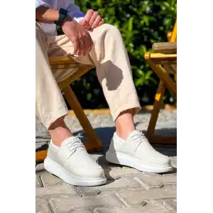 KB-042  Kuback Bağcıklı Beyaz Günlük Erkek Ayakkabı