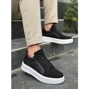 KB-046 Kuback Siyah Paraşüt Beyaz Yüksek Taban Günlük Spor Ayakkabı