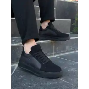 KB-046 Kuback Siyah Paraşüt Siyah Yüksek Taban Günlük Spor Ayakkabı