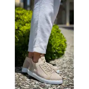 KB-112   Kuback Bej Triko Bağcıklı  Günlük Erkek  Ayakkabı