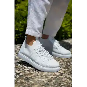 KB-112   Kuback Beyaz Triko Bağcıklı  Günlük Erkek  Ayakkabı