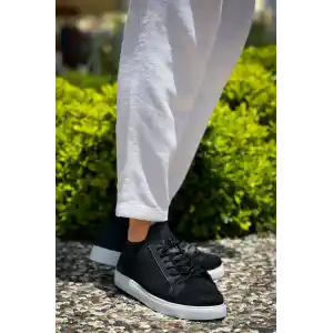 KB-112   Kuback Siyah Triko Bağcıklı  Günlük Erkek  Ayakkabı