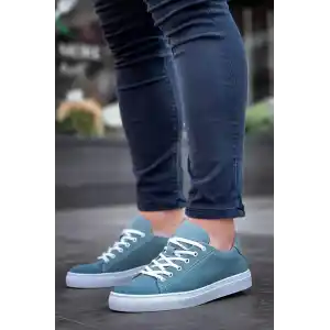 KB-122  Kuback  Bebe Mavi Süet Yüksek Taban Bağcıklı Günlük Erkek Ayakkabı