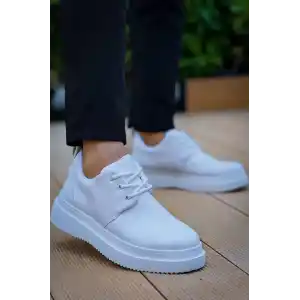 KB-X3  Kuback Beyaz Cilt Bağcıklı  Günlük Erkek  Ayakkabı