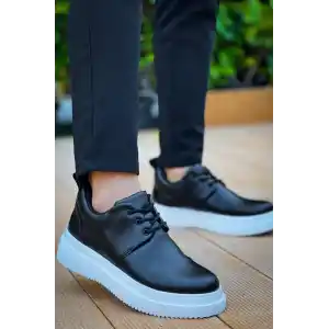 KB-X3  Kuback Siyah Cilt  Bağcıklı  Günlük Erkek  Ayakkabı