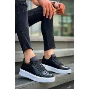 KB-X46 Kuback Siyah Rugan Bağcıklı  Günlük Erkek Ayakkabı