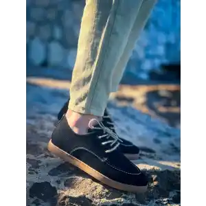 KB-X5 Kuback Siyah  Süet Bağcıklı  Günlük Erkek Ayakkabı