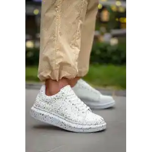 KB-X500  Kuback Beyaz Gold  Bağcıklı  Günlük Erkek  Ayakkabı