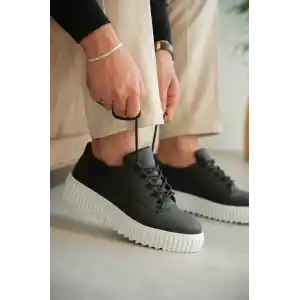 KB-X516 Kuback Siyah Cilt Günlük Erkek Ayakkabı