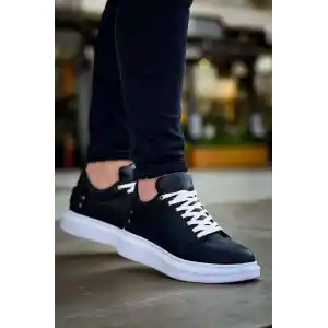 KB047  Kuback Siyah Cilt Günlük Erkek  Ayakkabı