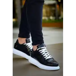 KB047  Kuback SİYAH Crocodile Günlük Erkek  Ayakkabı