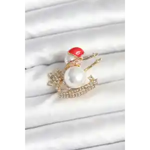 Kızaklı Kardan Adam Model Yılbaşı Temalı Broş