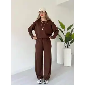 Kollu modal takım kahve