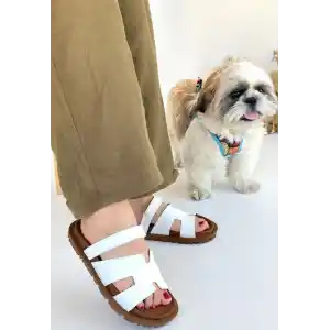 Kooni Beyaz Cilt Terlik