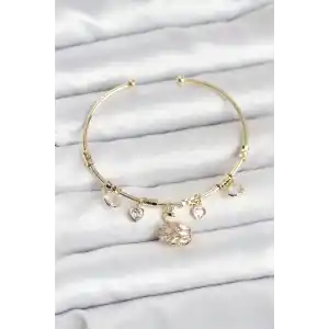 Kuğu Charmlı Gold Renk Kadın Bileklik