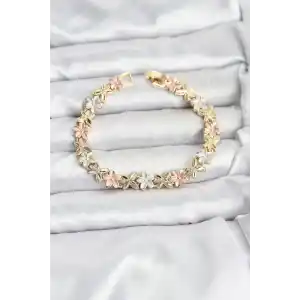 Lotus Model Pirinç Gold ve Pembe Renk Kadın Bileklik