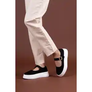 Lunni Siyah Keten Spor Ayakkabı