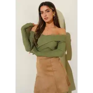 Madonna Çapraz Yaka Bluz Yeşil t4331