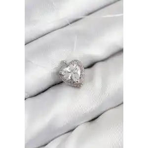 Misineli Kalp Model Gümüş Renk Hayalet Kolye