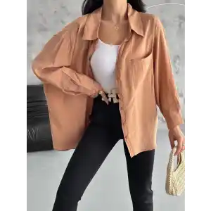 Modal oversize cepli gömlek