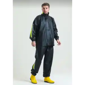 Motorcu Kurye Su Geçirmez Yağmurluk Takım - Siyah